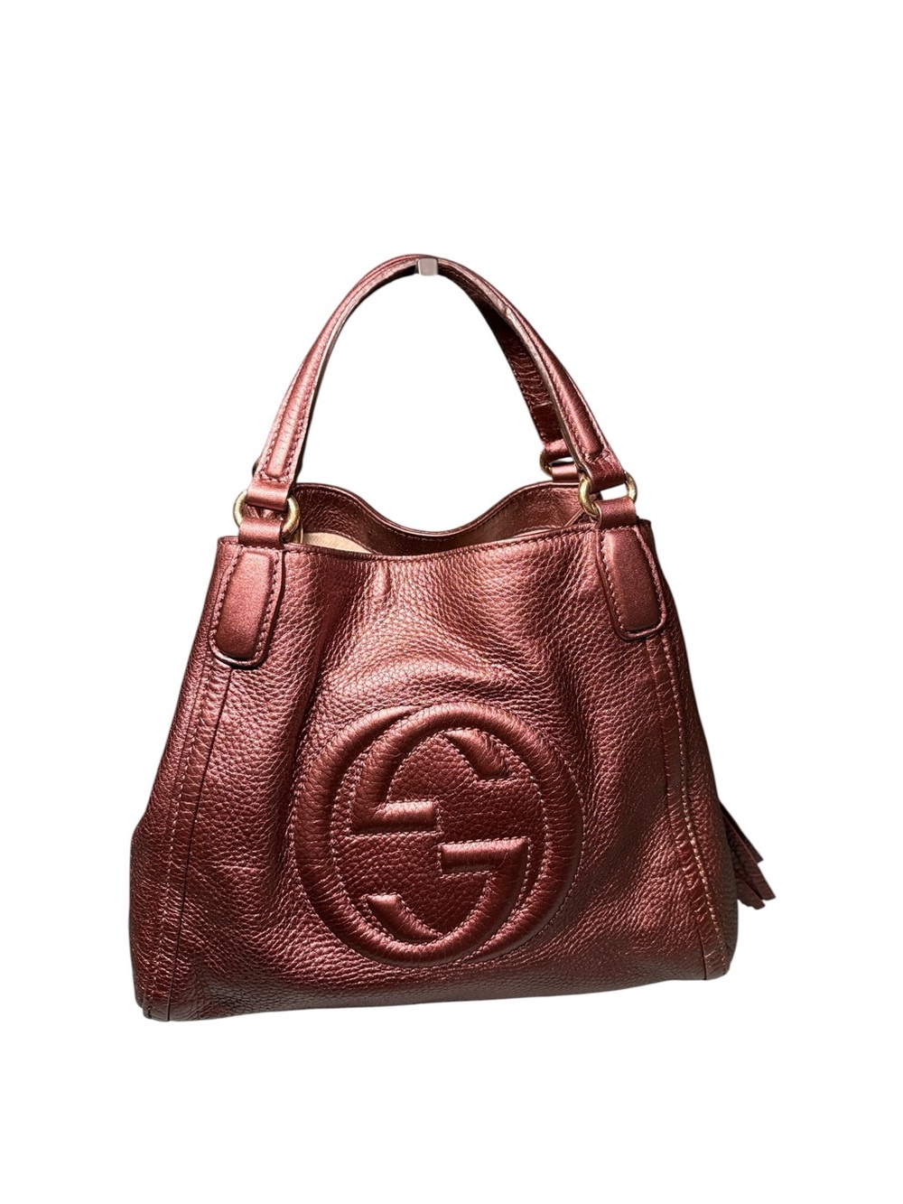 Gucci Soho Cellarius Metallic Bronze Leather Hobo Shoulder Bag 336751